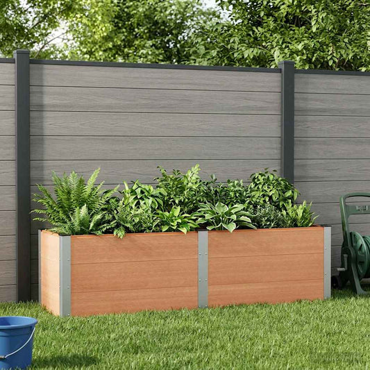 Garden Raised Bed Brown 200 x 50 x 54 cm WPC and Aluminium