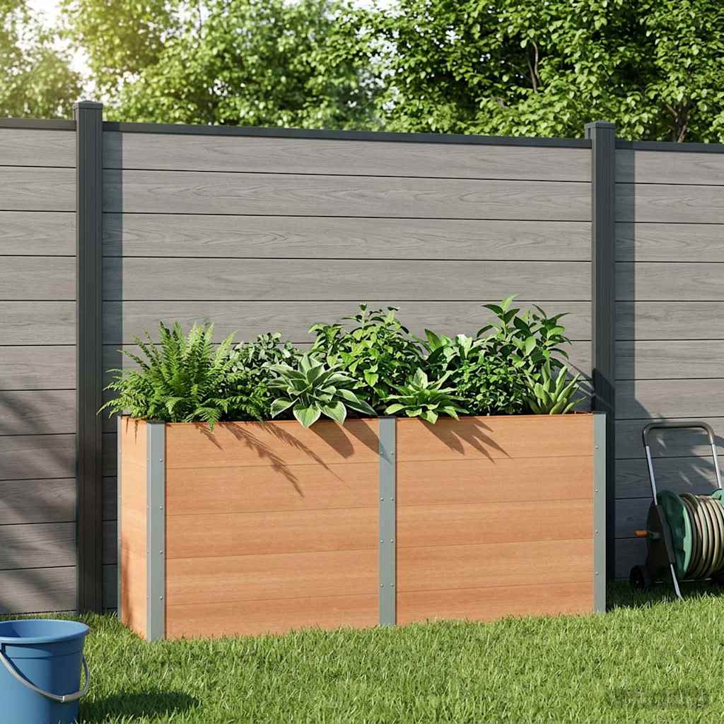Garden Raised Bed Brown 200 x 50 x 91 cm WPC and Aluminium