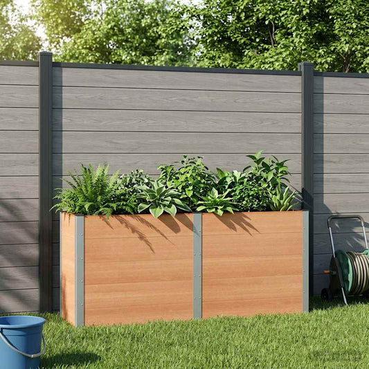 Garden Raised Bed Brown 200 x 50 x 91 cm WPC and Aluminium