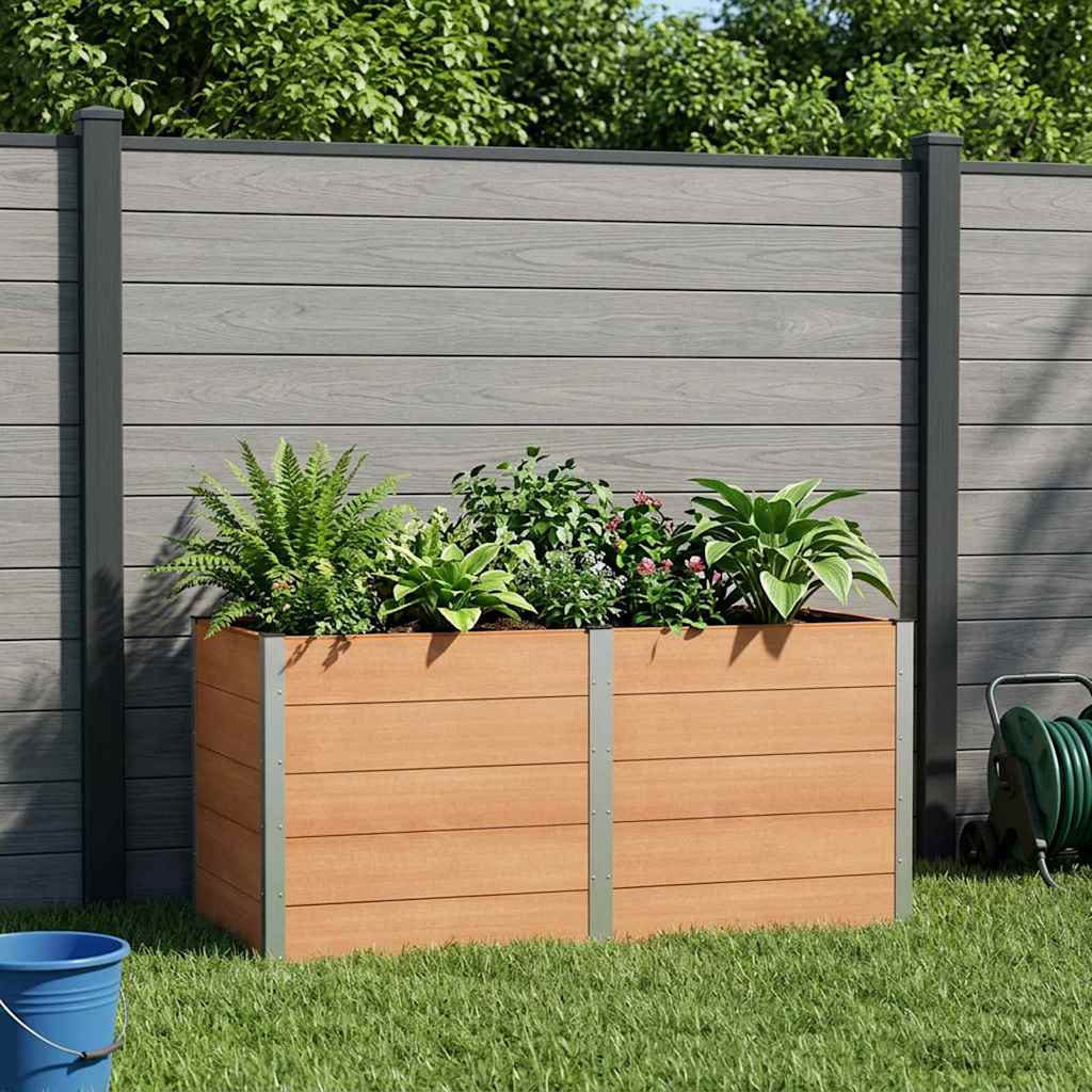 Garden Raised Bed Brown 200 x 100 x 91 cm WPC and Aluminium