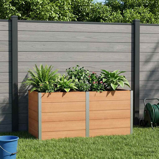 Garden Raised Bed Brown 200 x 100 x 91 cm WPC and Aluminium