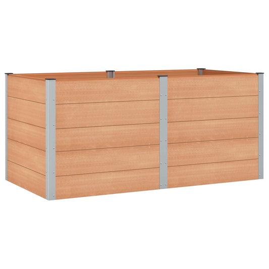 Garden Raised Bed Brown 200 x 100 x 91 cm WPC and Aluminium
