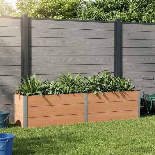 Garden Raised Bed Brown 250 x 50 x 54 cm WPC and Aluminium