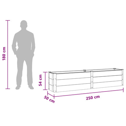 Garden Raised Bed Brown 250 x 50 x 54 cm