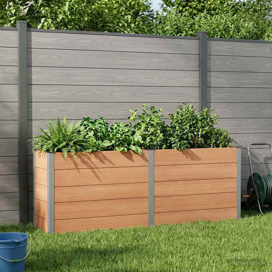 Garden Raised Bed Brown 250 x 50 x 91 cm WPC and Aluminium