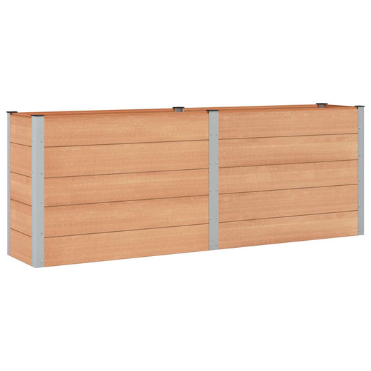 Garden Raised Bed Brown 250 x 50 x 91 cm WPC and Aluminium