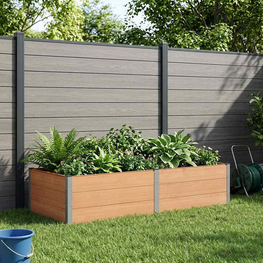 Garden Raised Bed Brown 250 x 100 x 54 cm WPC and Aluminium