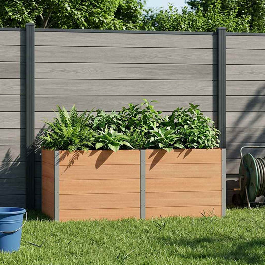Garden Raised Bed Brown 250 x 100 x 91 cm WPC and Aluminium
