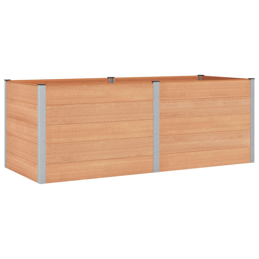 Garden Raised Bed Brown 250 x 100 x 91 cm WPC and Aluminium