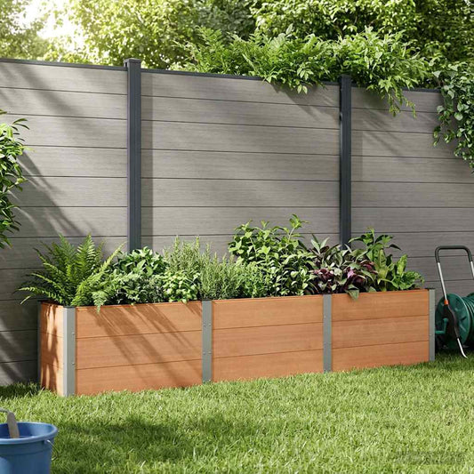 Garden Raised Bed Brown 300 x 50 x 54 cm WPC and Aluminium