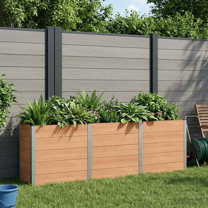 Garden Raised Bed Brown 300 x 50 x 91 cm WPC and Aluminium