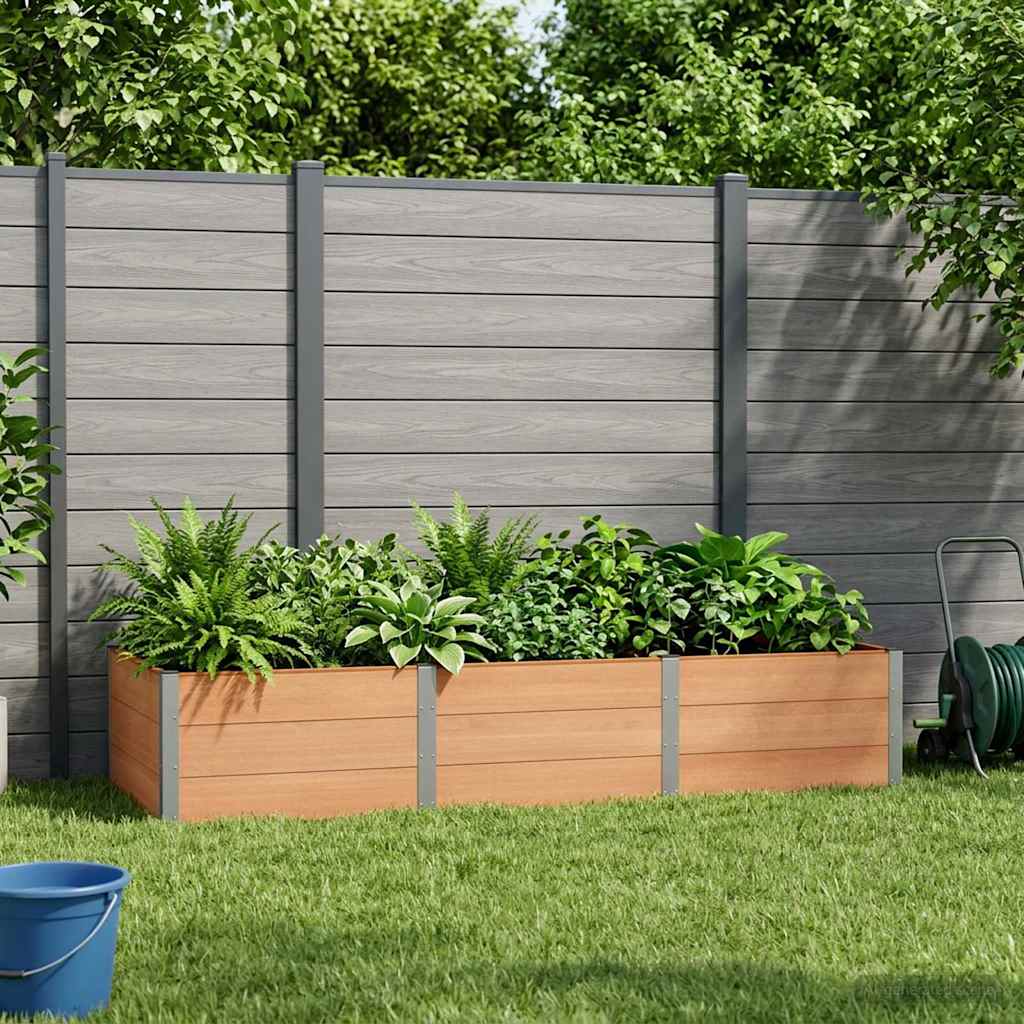 Garden Raised Bed Brown 300 x 100 x 54 cm WPC and Aluminium