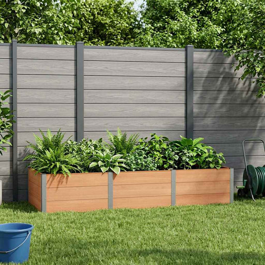 Garden Raised Bed Brown 300 x 100 x 54 cm WPC and Aluminium