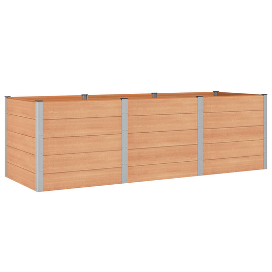 Garden Raised Bed Brown 300 x 100 x 91 cm WPC and Aluminium