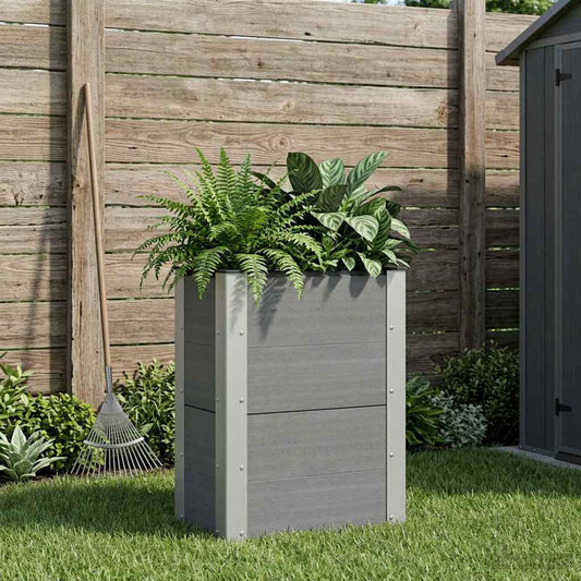 Garden Raised Bed Grey 50 x 30 x 72 cm WPC and Aluminium