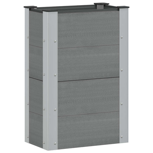 Garden Raised Bed Grey 50 x 30 x 72 cm WPC and Aluminium