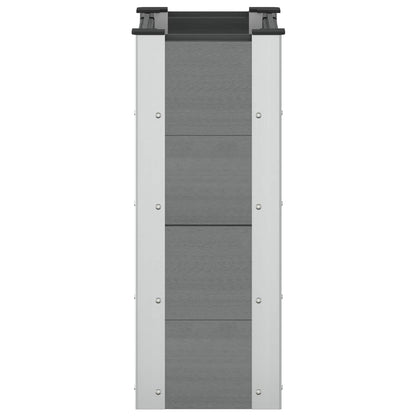Garden Raised Bed Grey 50 x 30 x 72 cm WPC and Aluminium