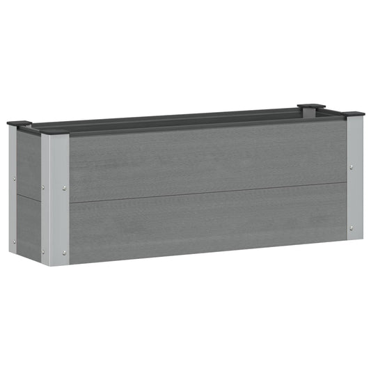 Garden Raised Bed Grey 100 x 30 36 cm WPC and Aluminium