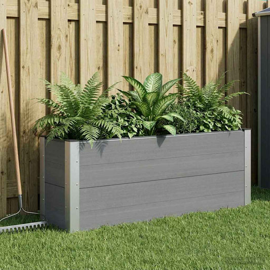 Garden Raised Bed Grey 100 x 30 x 72 cm WPC and Aluminium