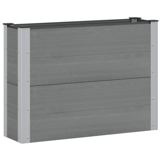 Garden Raised Bed Grey 100 x 30 x 72 cm WPC and Aluminium