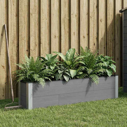 Garden Raised Bed Grey 150 x 30 x 36 cm WPC and Aluminium