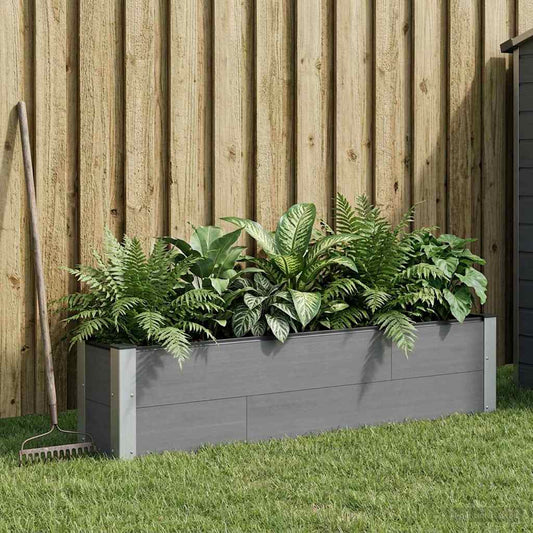 Garden Raised Bed Grey 150 x 30 x 36 cm WPC and Aluminium