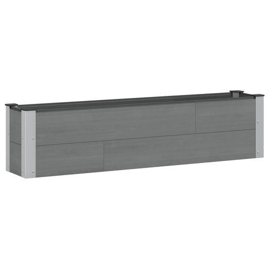 Garden Raised Bed Grey 150 x 30 x 36 cm WPC and Aluminium