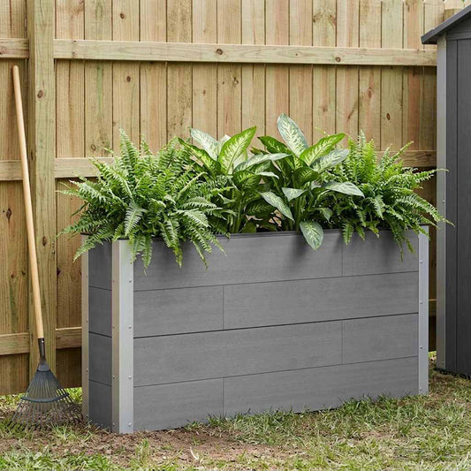 Garden Raised Bed Grey 150 x 30 x 72 cm WPC and Aluminium