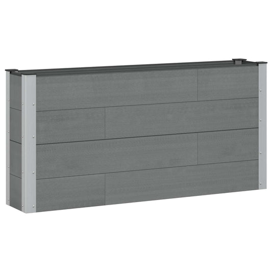 Garden Raised Bed Grey 150 x 30 x 72 cm WPC and Aluminium