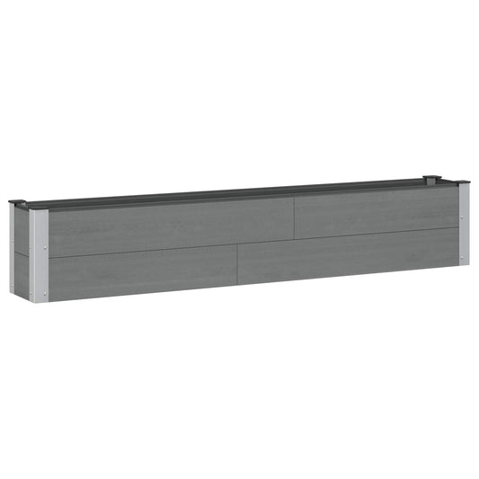 Garden Raised Bed Grey 200 x 30 x 36 cm WPC and Aluminium