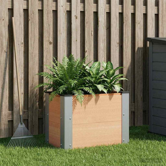 Garden Raised Bed Brown 50 x 30 x 36 cm WPC and Aluminium