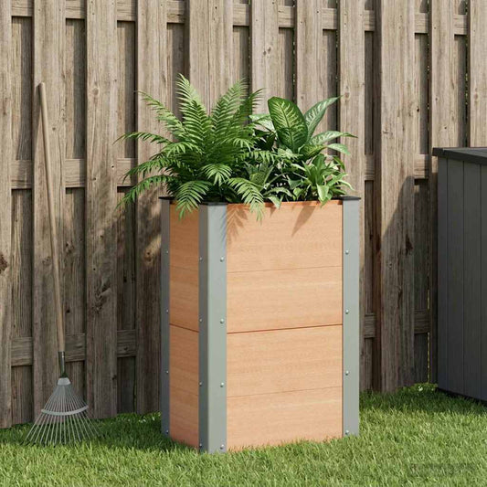 Garden Raised Bed Brown 50 x 30 x 72 cm WPC and Aluminium