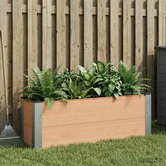 Garden Raised Bed Brown 100 x 30 x 36 cm WPC and Aluminium