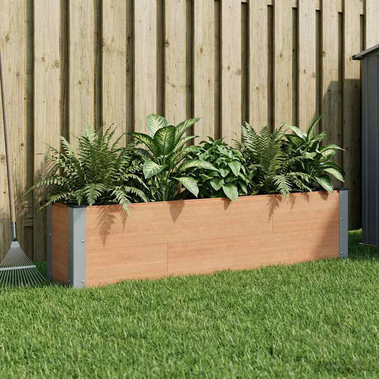 Garden Raised Bed Brown 150 x 30 x 36 cm WPC and Aluminium
