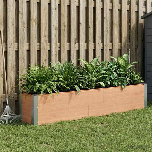 Garden Raised Bed Brown 200 x 30 x 36 cm WPC and Aluminium