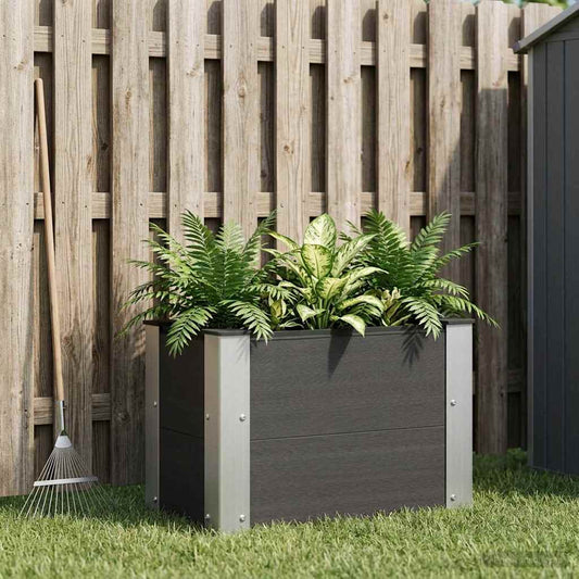 Garden Raised Bed Black 50 x 30 x 36 cm WPC and Aluminium