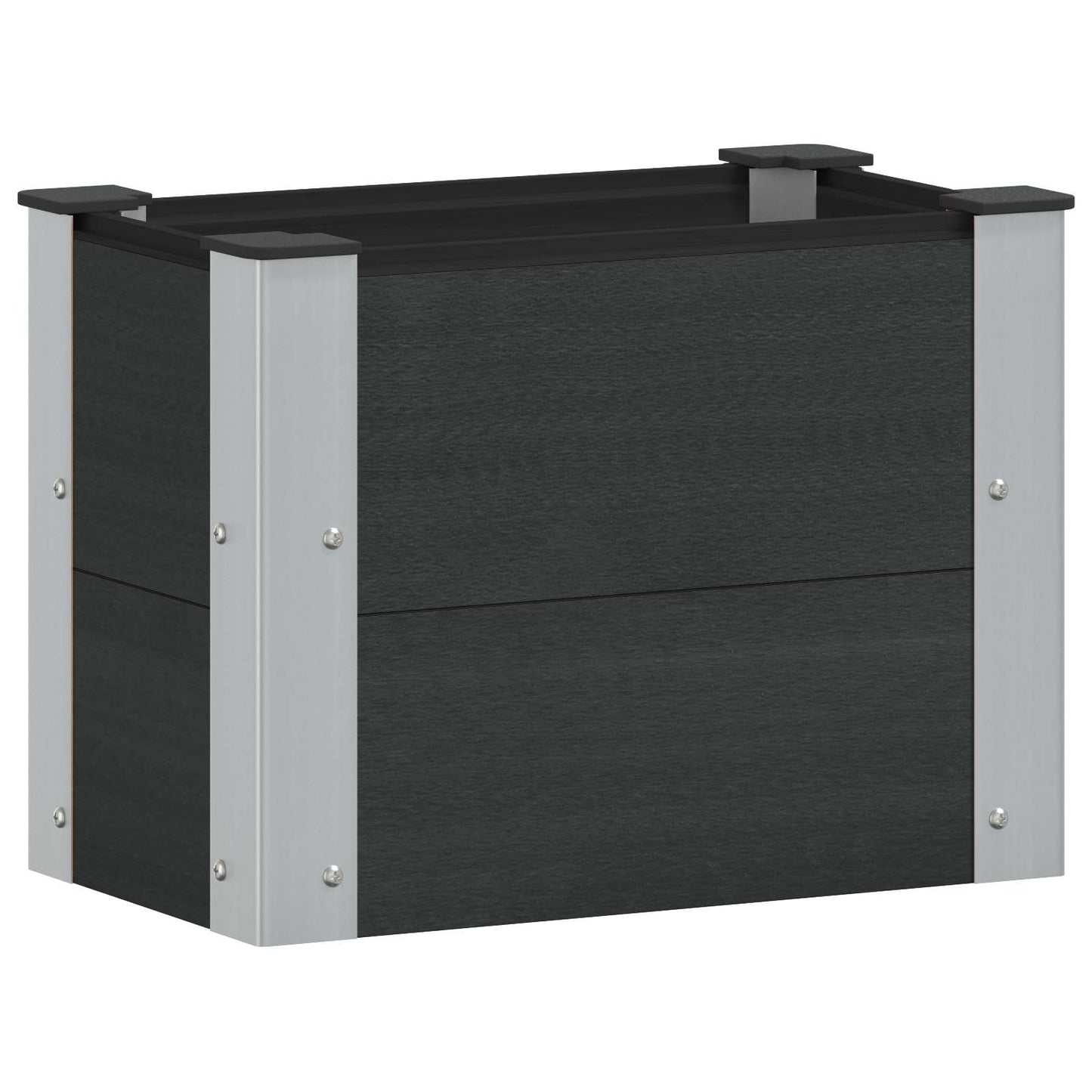 Garden Raised Bed Black 50 x 30 x 36 cm WPC and Aluminium