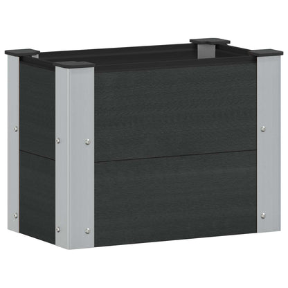 Garden Raised Bed Black 50 x 30 x 36 cm WPC and Aluminium