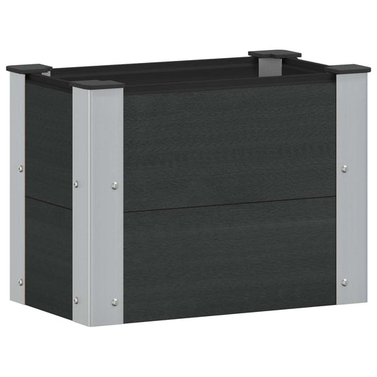 Garden Raised Bed Black 50 x 30 x 36 cm WPC and Aluminium