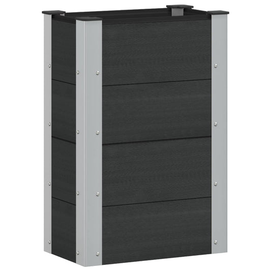 Garden Raised Bed Black 50 x 30 x 72 cm WPC and Aluminium