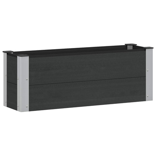 Garden Raised Bed Black 100 x 30 x 36 cm WPC and Aluminium