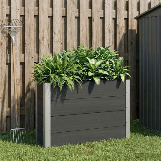 Garden Raised Bed Black 100 x 30 x 72 cm WPC and Aluminium