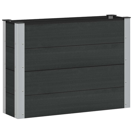 Garden Raised Bed Black 100 x 30 x 72 cm WPC and Aluminium