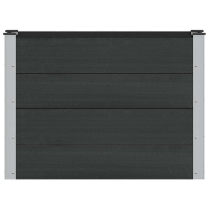 Garden Raised Bed Black 100 x 30 x 72 cm WPC and Aluminium