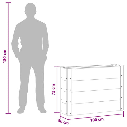 Garden Raised Bed Black 100 x 30 x 72 cm