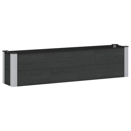 Garden Raised Bed Black 150 x 30 x 36 cm WPC and Aluminium