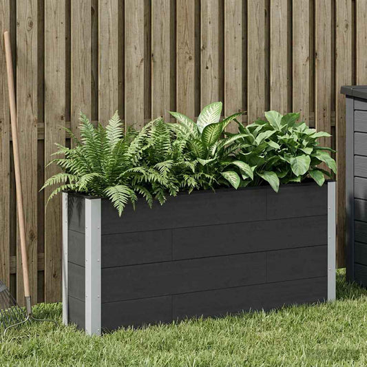 Garden Raised Bed Black 150 x 30 x 72 cm WPC and Aluminium