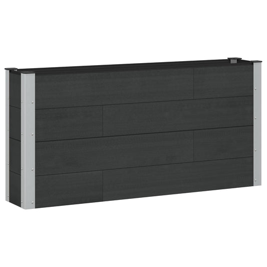 Garden Raised Bed Black 150 x 30 x 72 cm WPC and Aluminium