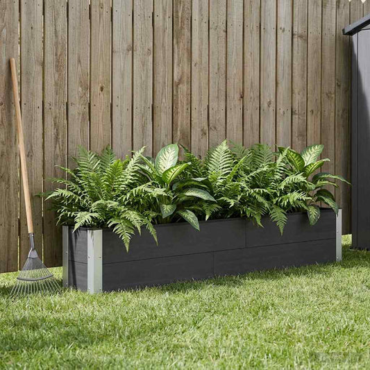 Garden Raised Bed Black 200 x 30 x 36 cm WPC and Aluminium