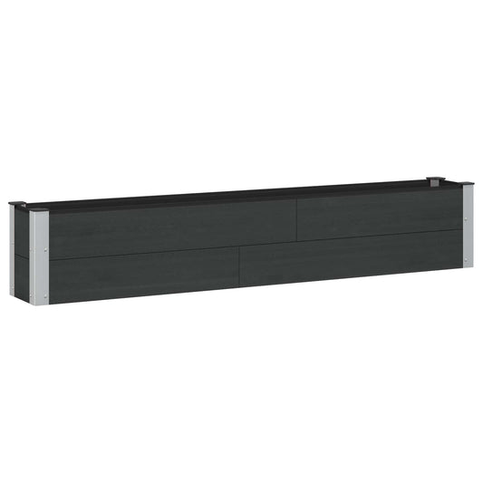 Garden Raised Bed Black 200 x 30 x 36 cm WPC and Aluminium